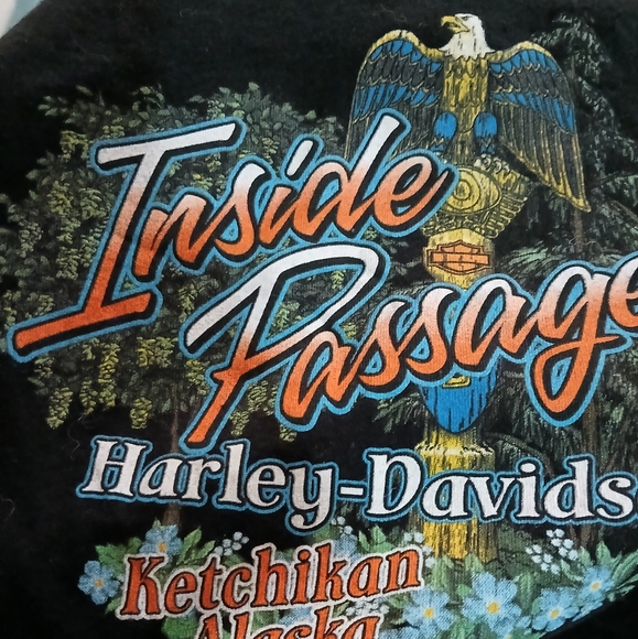 Harley Davidson Ketchikan Alaska Inside Passage Women’s Black T-Shirt. - Picture 4 of 9